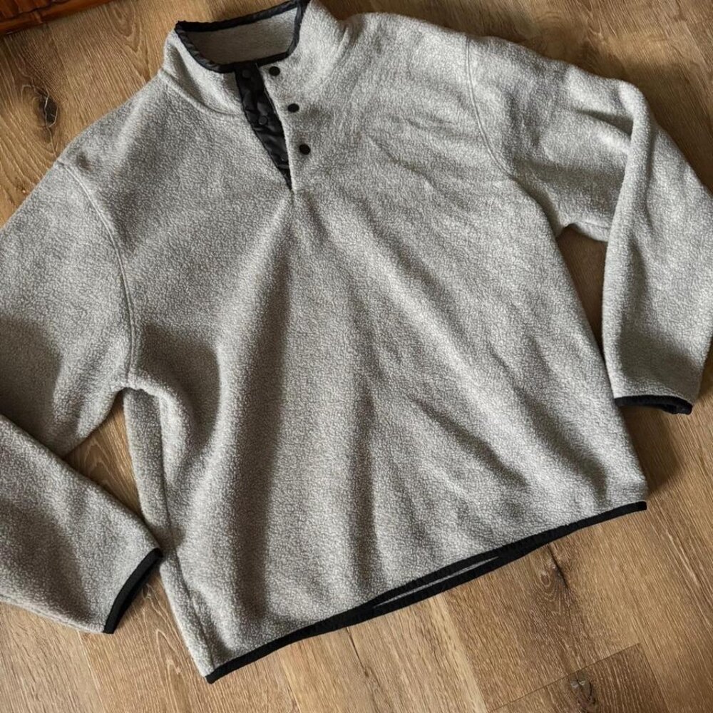 Essential Gray Oatmeal Half Zip Pullover Size 14/… - image 2